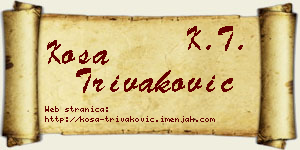Kosa Trivaković vizit kartica